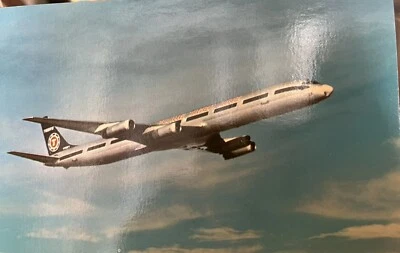 Cartão postal Flying Tigers DC 8 Super -63 F jato de carga - Imagem 1 de 2