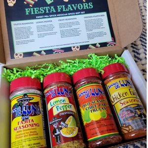 4 Jar Seasonings Gift Set - Fajita, Lemon Pepper, Fruit, Chicken Deluna Spice - Picture 1 of 5