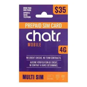 Chatr Prepaid 35$ SIM Unlimited Talk TEXT Canada-USA/WORLD CONTACCT.4168160338 - Zdjęcie 1 z 1