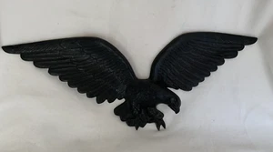 Vintage Large Metal Eagle 24" Cast Aluminum Wall Hanging Black Bird - Picture 1 of 11
