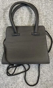 Barami Womens Black Satin Small Evening Bag Cocktail Party 7"x 6" Double Handle - Picture 1 of 12