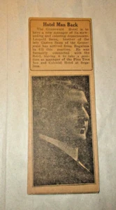 1910s Paper Clipping Hotel Man Back Leopold Saux Manager The Grunewald Hotel NO - Picture 1 of 4