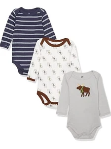 Hudson Baby Unisex Baby Cotton Long-Sleeve Bodysuits 3 Piece (Size 12-18 Months) - Picture 1 of 7