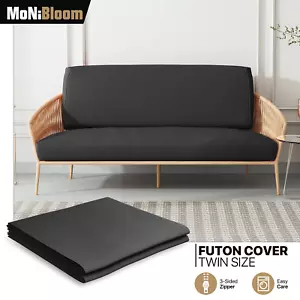 Copertura futon elastica nera doppia taglia nera con cerniera protezione divano lavabile - Foto 1 di 10