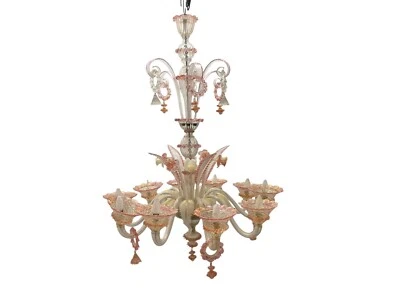 Large Venetian Pink Murano Glass Chandelier 1960’s - Image 1 of 4