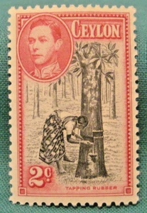 1938 Ceylon-2c Gewindeschneidgummibaum / King George VI-MNH Single - Bild 1 von 2