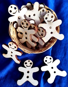 Minkaklecks Anhänger Holz  100x LEBKUCHENMANN 5cm  unbehandelt Basteln MINIS - Bild 1 von 2