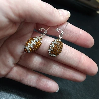 Rhinestone悬挂足球耳环 — 第 1/4 张图片