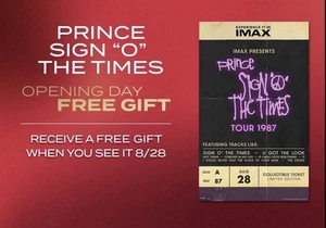 Biglietto da collezione AMC Prince Sign O The Times concerto IMAX - Foto 1 di 3