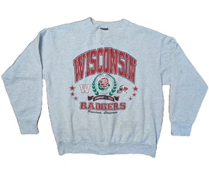 Vintage 90s 1994 Wisconsin Badgers Rose Bowl Crewneck Sweatshirt Size LARGE - Bild 1 von 3