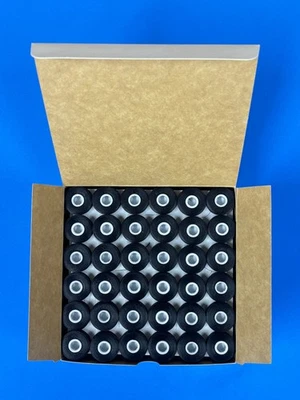 Embroidery Sideless, Black Prewound Bobbin Thread, 144pcs, 145 yds,  Size L, - Image 1 of 2
