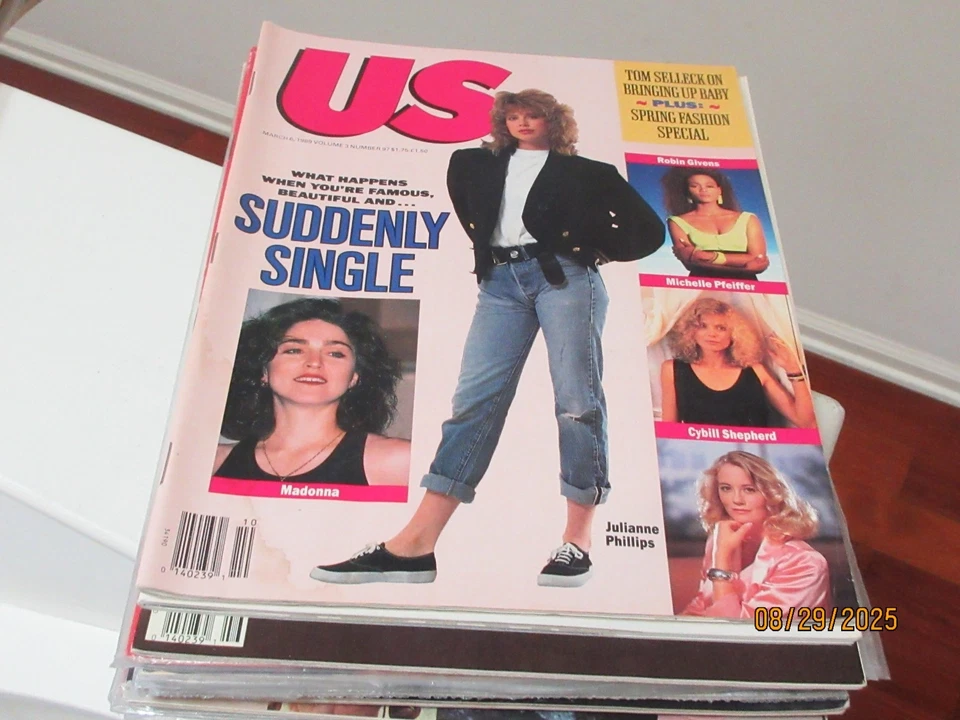 US Magazine , Julianne Phillips , March 6 , 1989 , Tom Selleck , Spring Fashion - Image 1 of 1