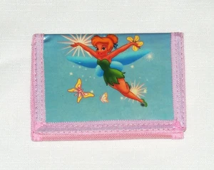 NWT TINKERBELL BLUE AND PINK TRIFOLD WALLET 3 1/4"" X 4 1/4" CLOSED - Picture 1 of 2