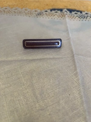 Vintage Buxton Brown Leather Tie Clip Clasp Men’s Tie Bar Gold Tone - Image 1 of 2