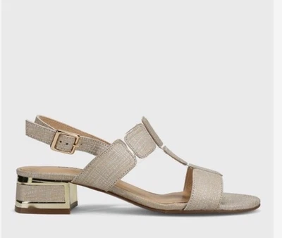 VANELi Hatty TStrap Metallic  Womens Off White Sandals HATTY-31419 Sz 7 Wide NEW Foto 1 de 4