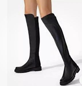 Neu! Stuart Weitzman 5050 Hebestiefel schwarz Leder 7AA S0387 - Bild 1 von 11