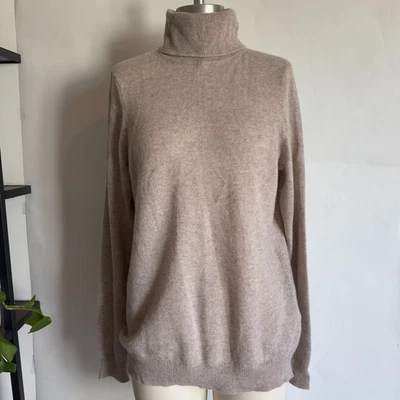 Charter Club Luxury 100% Cashmere Turtleneck Sweater Camel Tan Soft Pullover-Med - Image 1 of 4