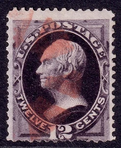 US Scott 162, 1874 Argilla, 12c viola nerastro, USATO BENE - Foto 1 di 1