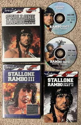 Rambo Dvd Special Edition Lot First Blood Part 2 & Rambo III 3 Sealed - 2 Discs - Image 1 of 4