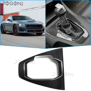 S650 For Ford Mustang GT Dark Horse AT Carbon Console Gear Shift Knob Base Trim - Foto 1 di 12