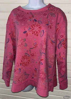 ¿Productos frescos talla?? (Ver Medidas) Sudadera Rosa Floral L/S Pullover Algodón *LEER Foto 1 de 4