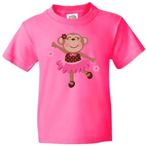 Inktastic Ballerina Dance Monkey Youth T-Shirt Tutu Dancer Dancing Ballet Cute - Picture 1 of 11