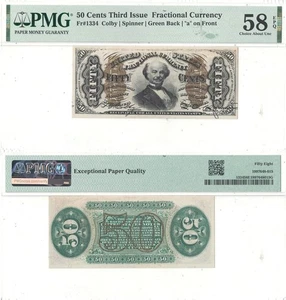 50 Cent 3rd Issue Fractional Currency Fr-1334 PMG AU-58 EPQ - Picture 1 of 1