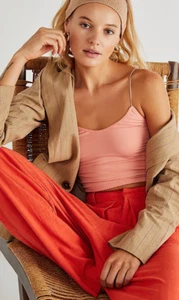 NEU Free People Intimate Skinny Strap Brami Crop Koralle Kupfer XS-L $ 28 |FF-209 - Bild 1 von 2
