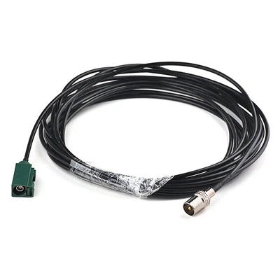 Fakra "E" female to TV male plug extension cable pigtail RG174 5M for TV aerial - Image 1 of 2