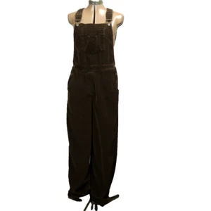 J. Jill Corduroy Bib Overalls 100% Cotton Adjustable Straps Pockets Brown S - Picture 1 of 24