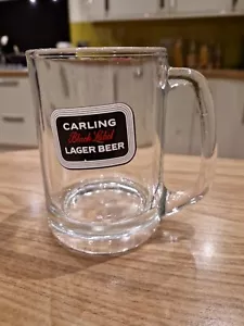 Vintage Carling Black Label Lager Beer Half Pint Tankard Glass Man Cave Bar - Picture 1 of 3