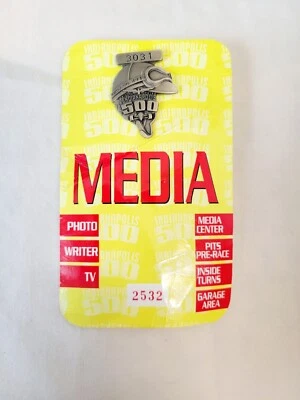 1995 Bronze Indianapolis Motor Speedway Indy 500 Media Pit Badge 301 Backer  - Image 1 of 3