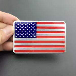 3D USA American Flag Metal Car Body Side Bumper Emblem Badge Sticker Accessory - Picture 1 of 14