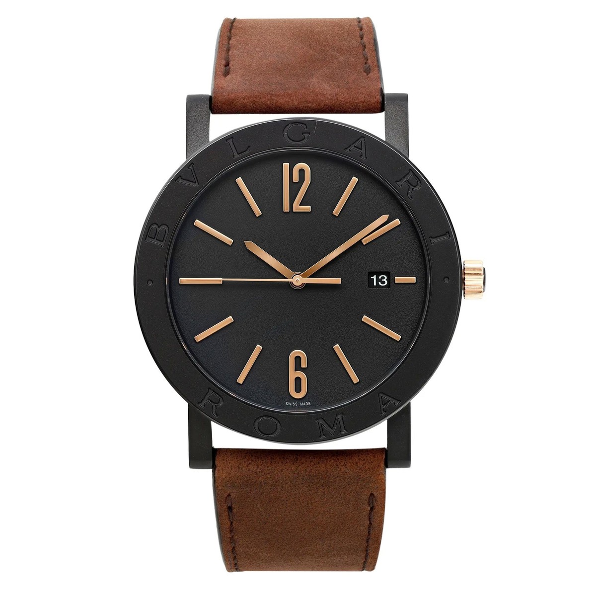 Bvlgari Black Leather Wristwatches for sale | eBay