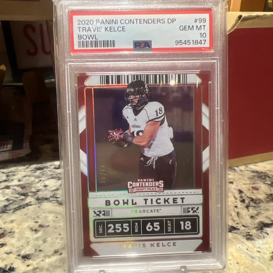 2021 Panini Contenders DP Football Travis Kelce Season Ticket /99 PSA 10 - Image 1 of 3