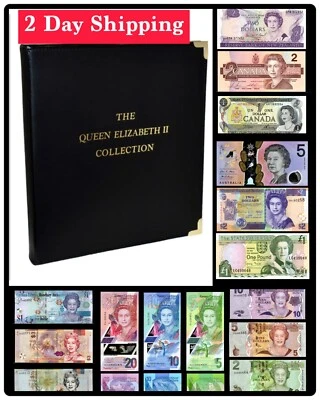 Queen Elizabeth II, 23 PCs Banknote/Coin Album Set, UNC Currency Gift Set - Image 1 of 4