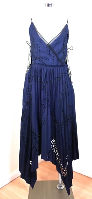 Vestido sin mangas EMILIO PUCCI Azul Plisado Falda Correa de Espagueti Pequeño 38 2 4 6 Foto 1 de 4