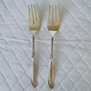Set 2 Silver Melody International Sterling Salad Desert Fork 6.25" Lot Vintage - Picture 1 of 9
