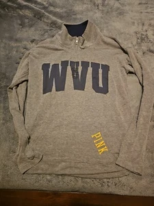 NCAA WEST VIRGINIA MONTAÑEROS MUJER 1/4 CREMALLERA JERSEY ROSA - Imagen 1 de 2