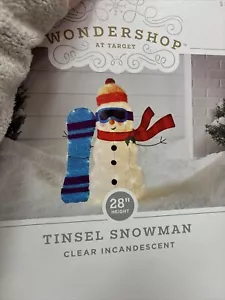 Snowboard Snowman Sculpture w/Lights Lit Xmas Holiday Deco Indoor/Outdoor 28” - Picture 1 of 1