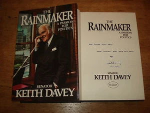 The Rainmaker: A Passion for Politics.Davey, Keith,SIGNED COPY,F/E.H/B 1986 - Imagen 1 de 3