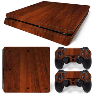 Sony PS4 PLAYSTATION 4 Slim Skin Sticker Screen Protector Set - Wood 3 Motif - Picture 1 of 1