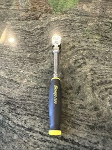 Snap On thlf72 1/4" drive dual 80 soft grip long flex head ratchet hi viz yellow - Bild 1 von 6
