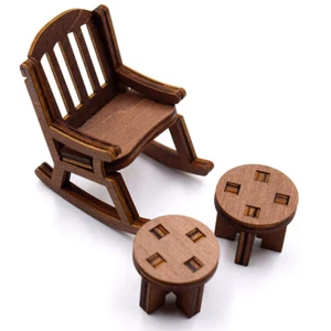 1/12 Dollhouse Mini Table Chair Dollhouse Furniture Accessories Pretend Play _in - Picture 1 of 14
