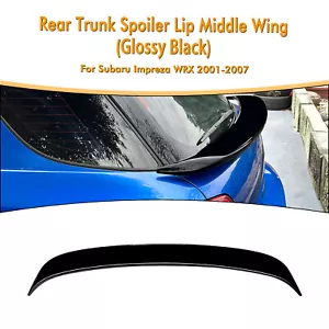 Car Rear Trunk Spoiler Middle Wing For Subaru Impreza WRX Touring 2001-07 Black - Picture 1 of 10
