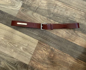 CK Calvin Klein Brown Italian Saddle Leather Belt Made in USA Size M - Picture 1 of 13