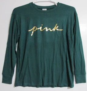 Women's Victoria's Secret Pink Long Sleeve Pajama Top Green Size Small - Picture 1 of 7