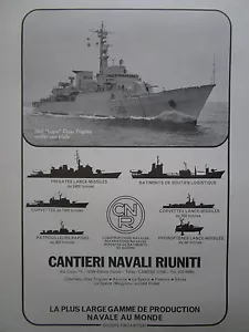 3/1977 PUB CNR FINCANTIERI ITALIA FREGATE LUPO MARINE CANTIERI NAVALI FRENCH AD - Foto 1 di 1