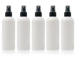 5 Sprühflaschen 250ml Zerstäuber Pumpsprühflasche Handsprüher Rundflasche weiss - Bild 1 von 1