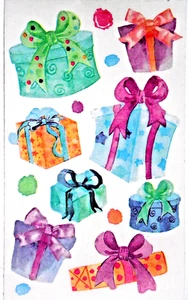 Sandylion BIRTHDAY GIFTS Mylar RARE Scrapbooking Stickers A39 VINTAGE FAST SHIP - Picture 1 of 1